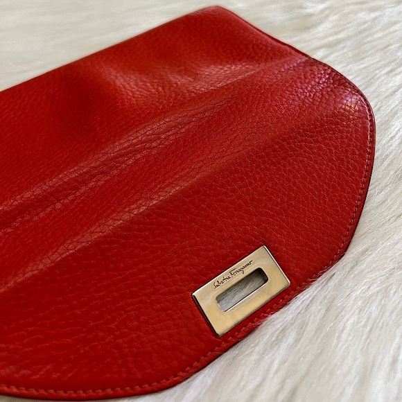 SALVATORE FERRAGAMO CALF LEATHER LONG WALLET AND SILK SCARF BUNDLE - Picture 8 of 15